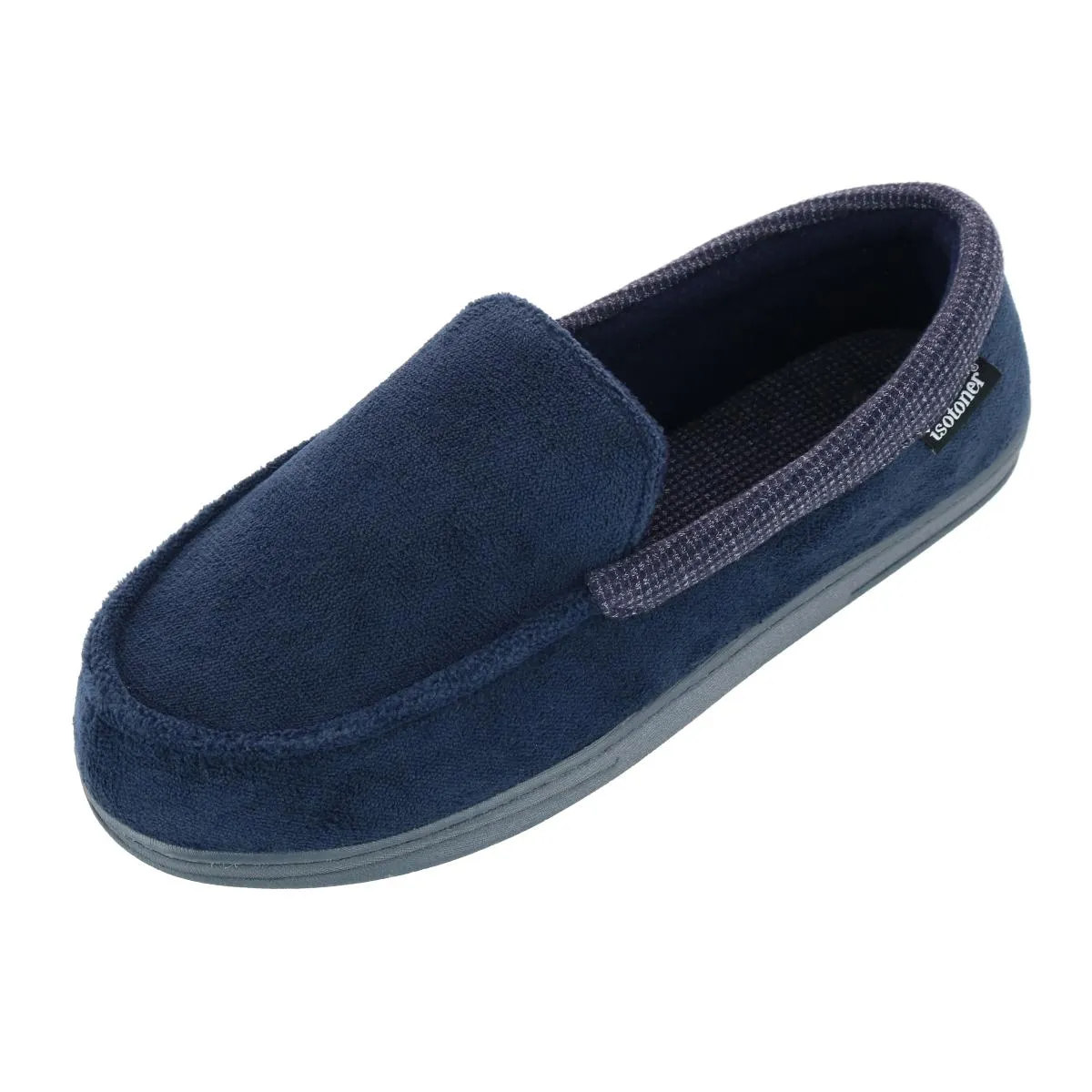 Cool Touch Arch Ease Men's Microterry and Waffle Travis Moccasin Slipper