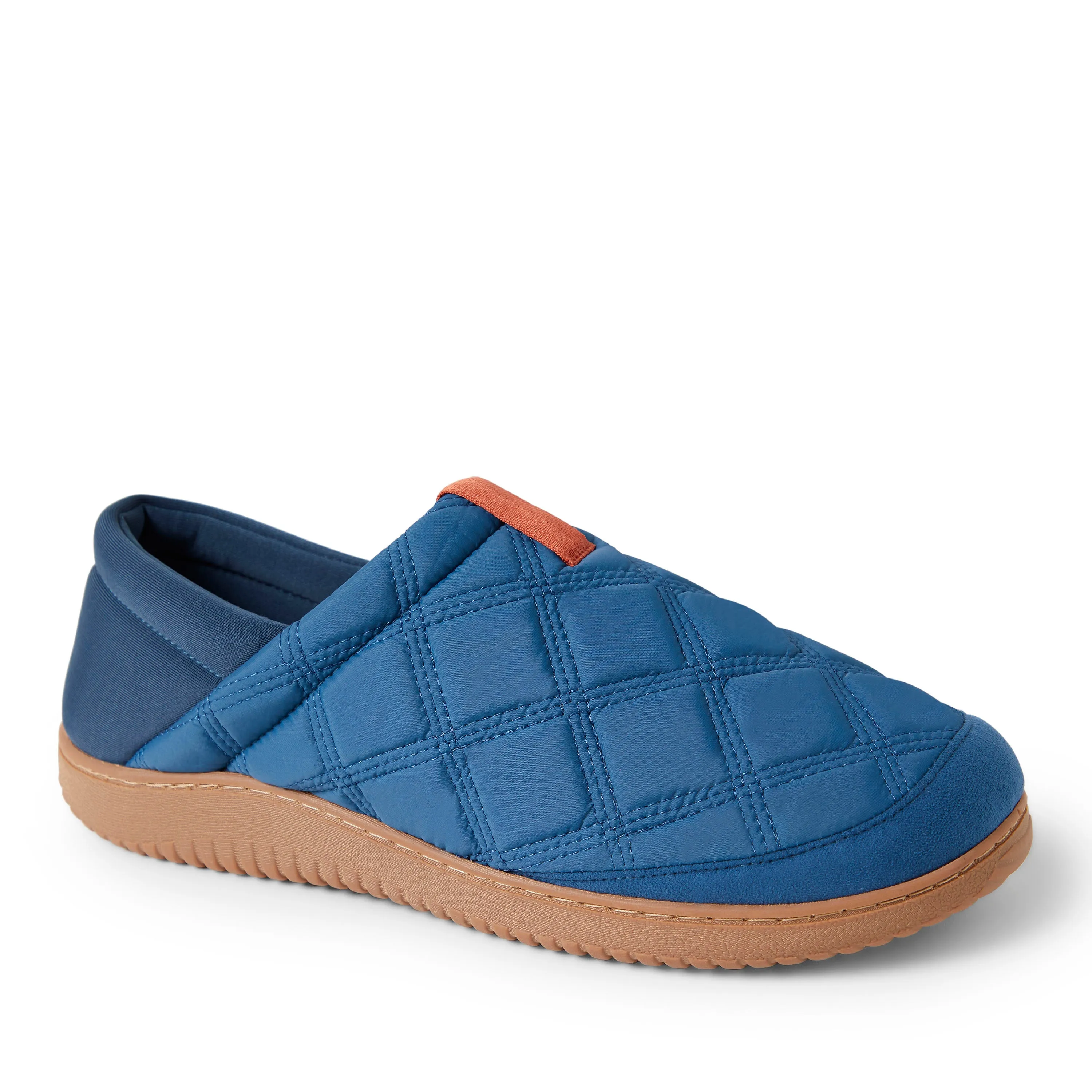 Cozy Vibe Dearfoams Mens River Closed Back with Collapsible Heel