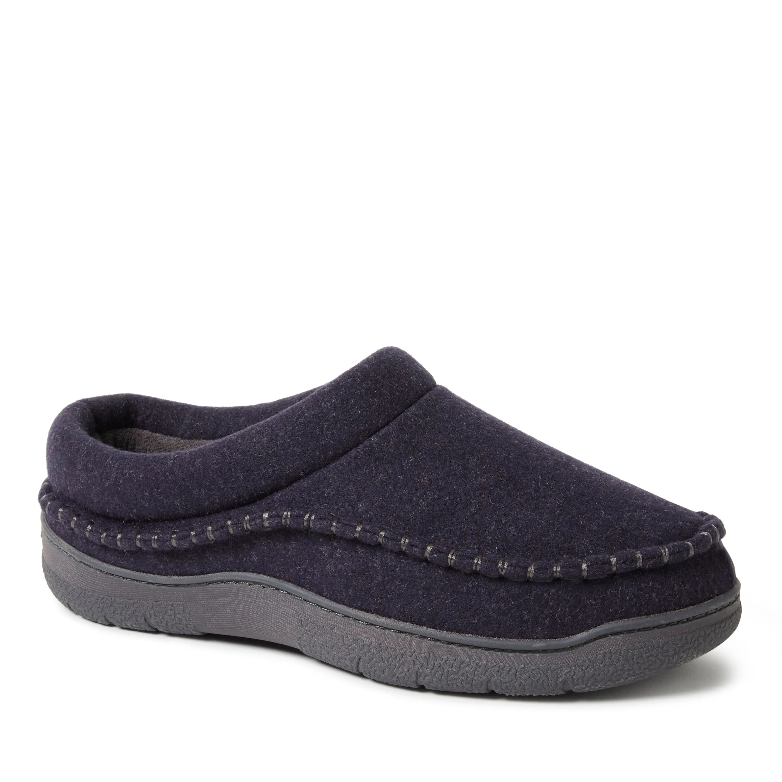 Warm Step Dearfoams Mens Thompson Wool Blend Clog w/ Whipstitch