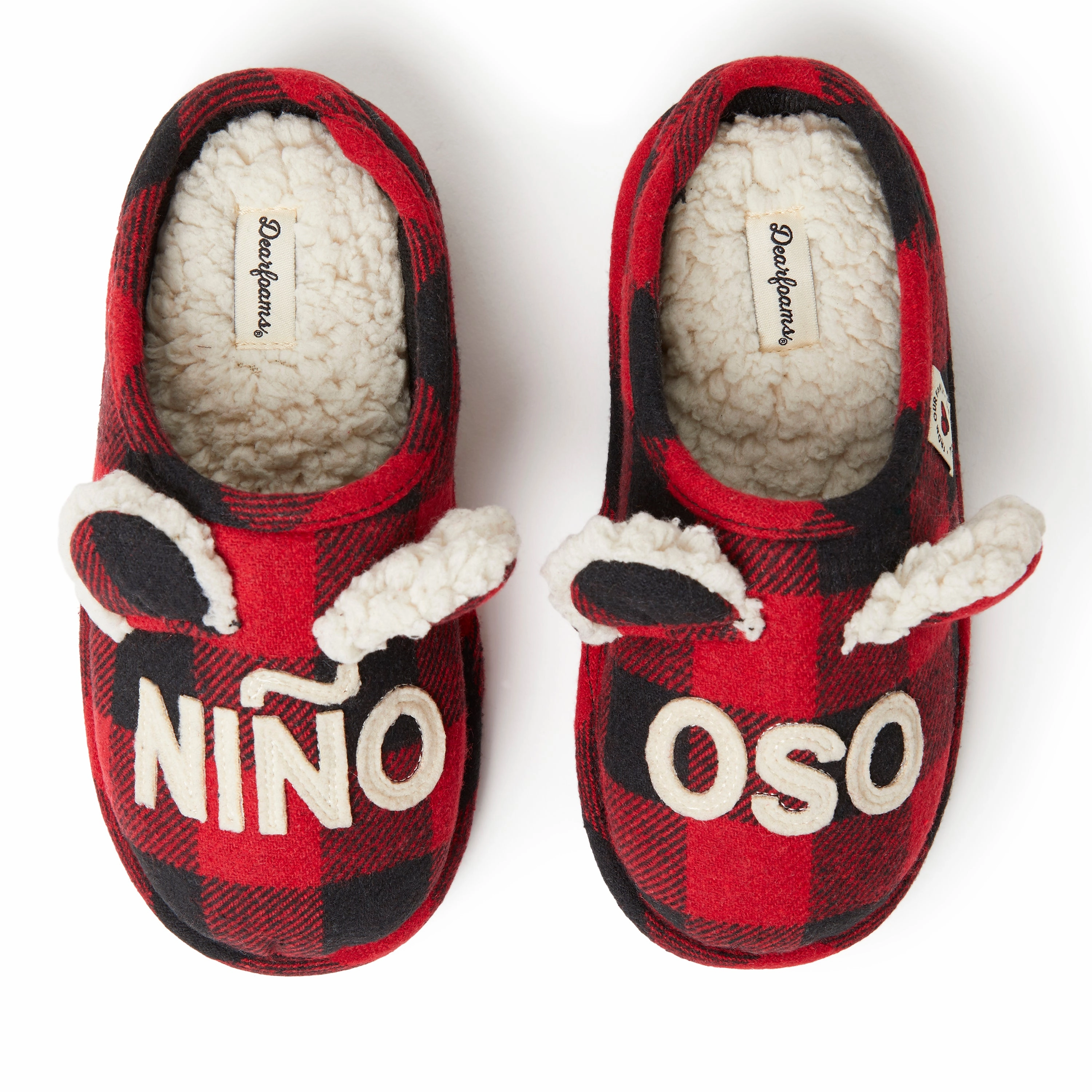 Easy Step Footwear Dearfoams Kid's Buffalo Check Lil Bear Clog Slipper