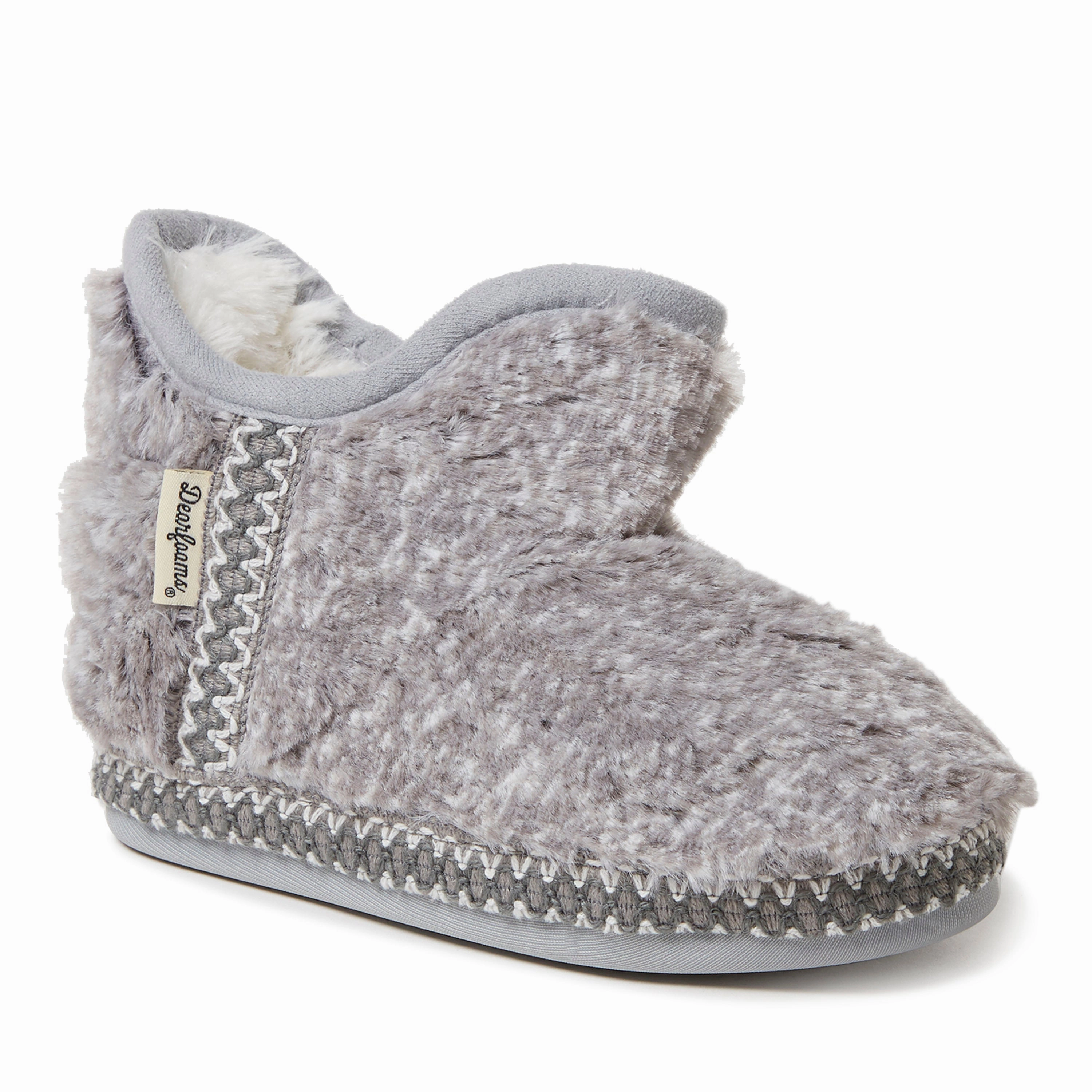 Relaxed Style Slip Resistant Layer Dearfoams Kid's Girls Charlotte Pile Bootie Slippers