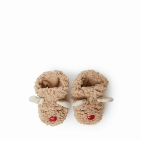 Dearfoams Kid's Harley Deer Bootie Slipper LeatherUpper Quick Fit