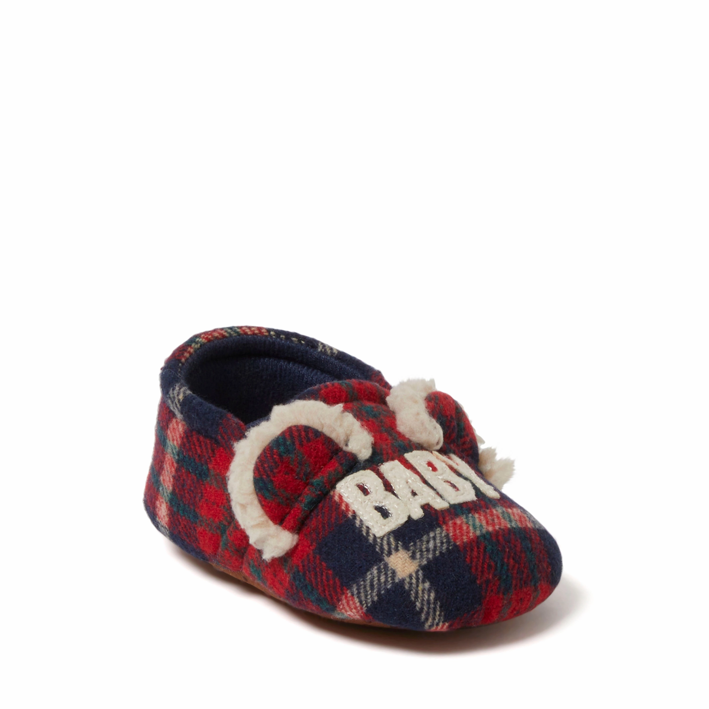 Foot Relaxation Comfortable Walking Dearfoams Kids Baby Bear Plaid Closed Back Slipper