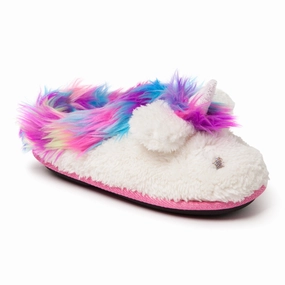 Dearfoams Kids Petra Unicorn Novelty Girls Clog Slippers Quick Sandals Fit Casual Wear