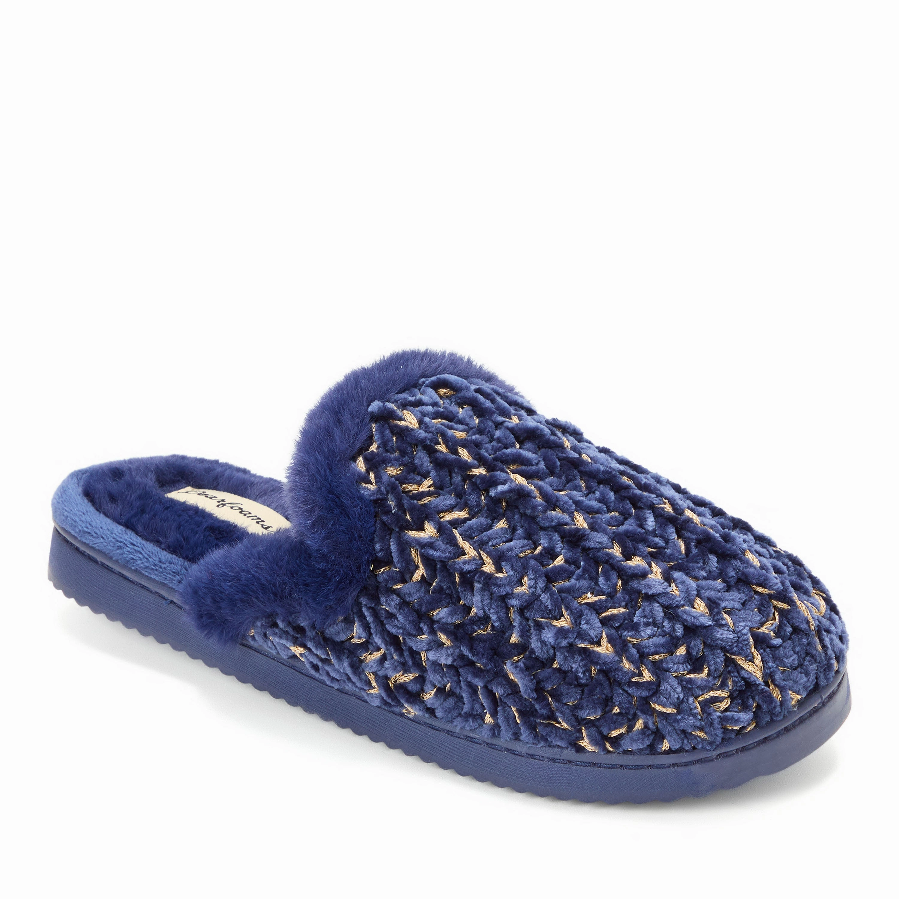 Dearfoams Women's Paris Chenille Shaped Tab Scuff Slipper portable Instant Wear