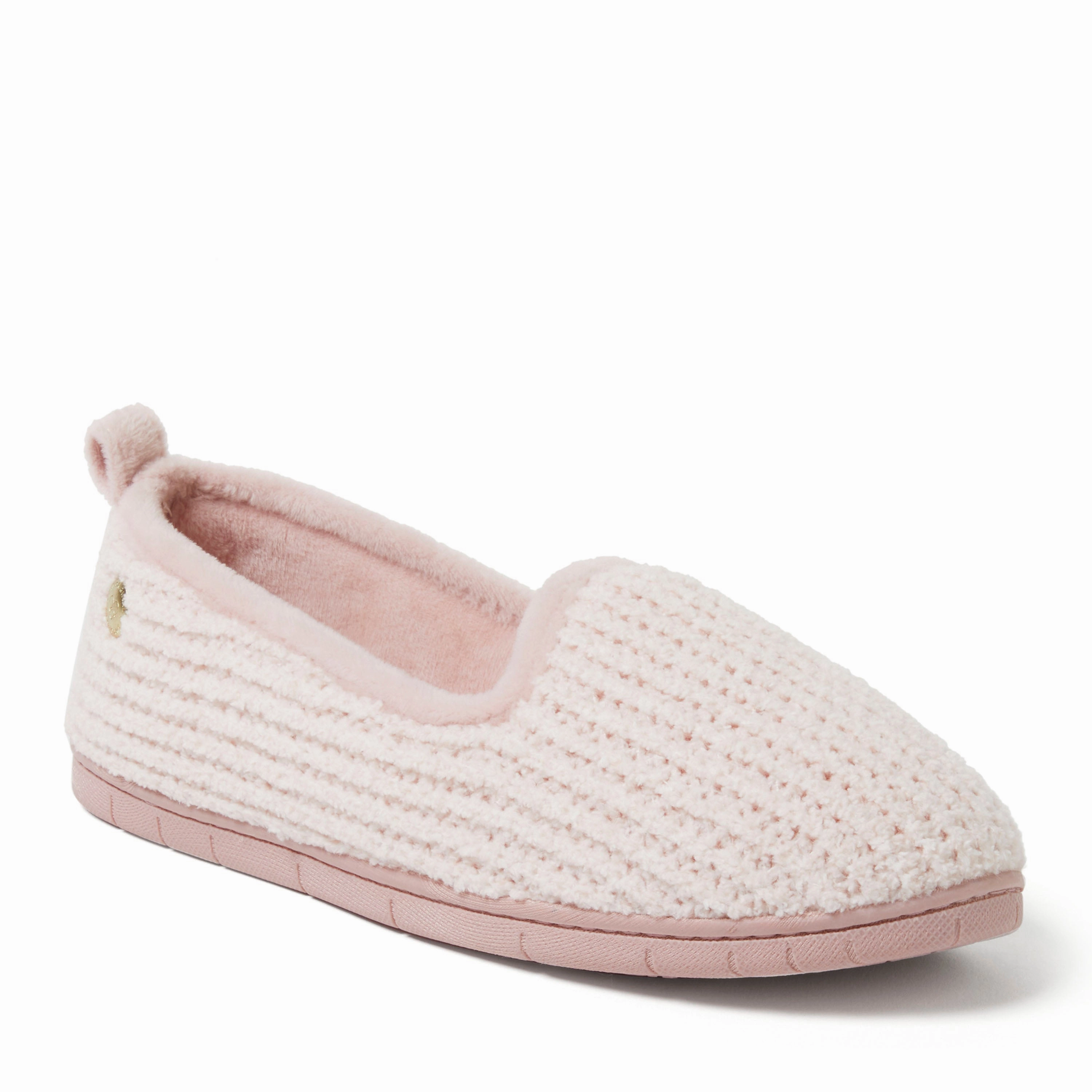 Flex grooves Quality Construction Dearfoams Women's Rachel Marled Chenille Closed Back Slipper