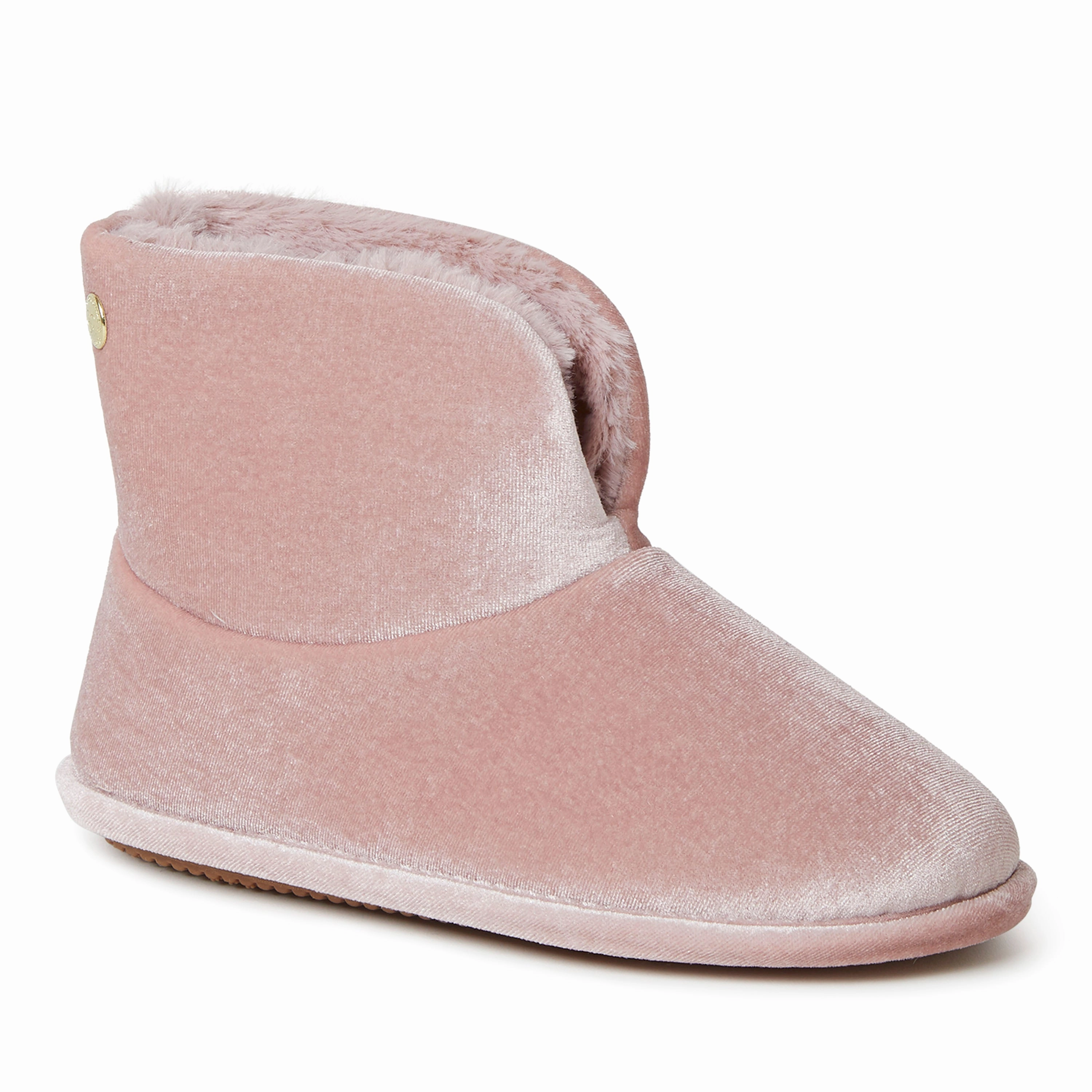 EVA foam Dearfoams Women's Sara Shiny Velour Bootie Slippers
