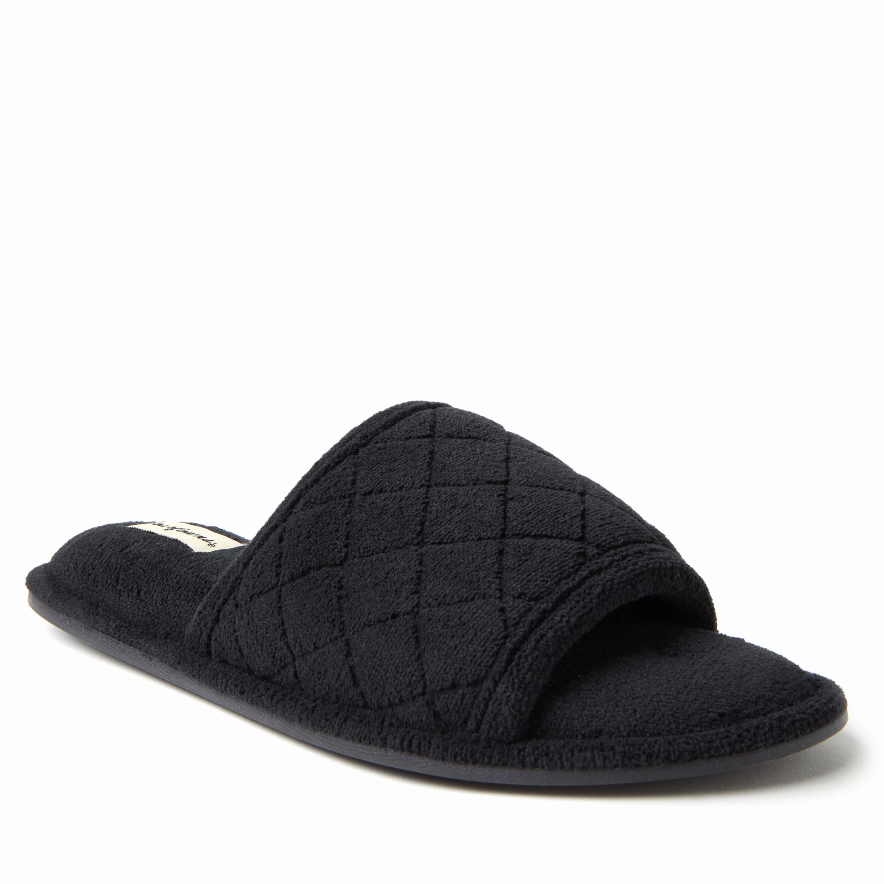 Anti   Static Quick Comfort Dearfoams Womens Beatrice Quilted Microfiber Terry Slide Slipper