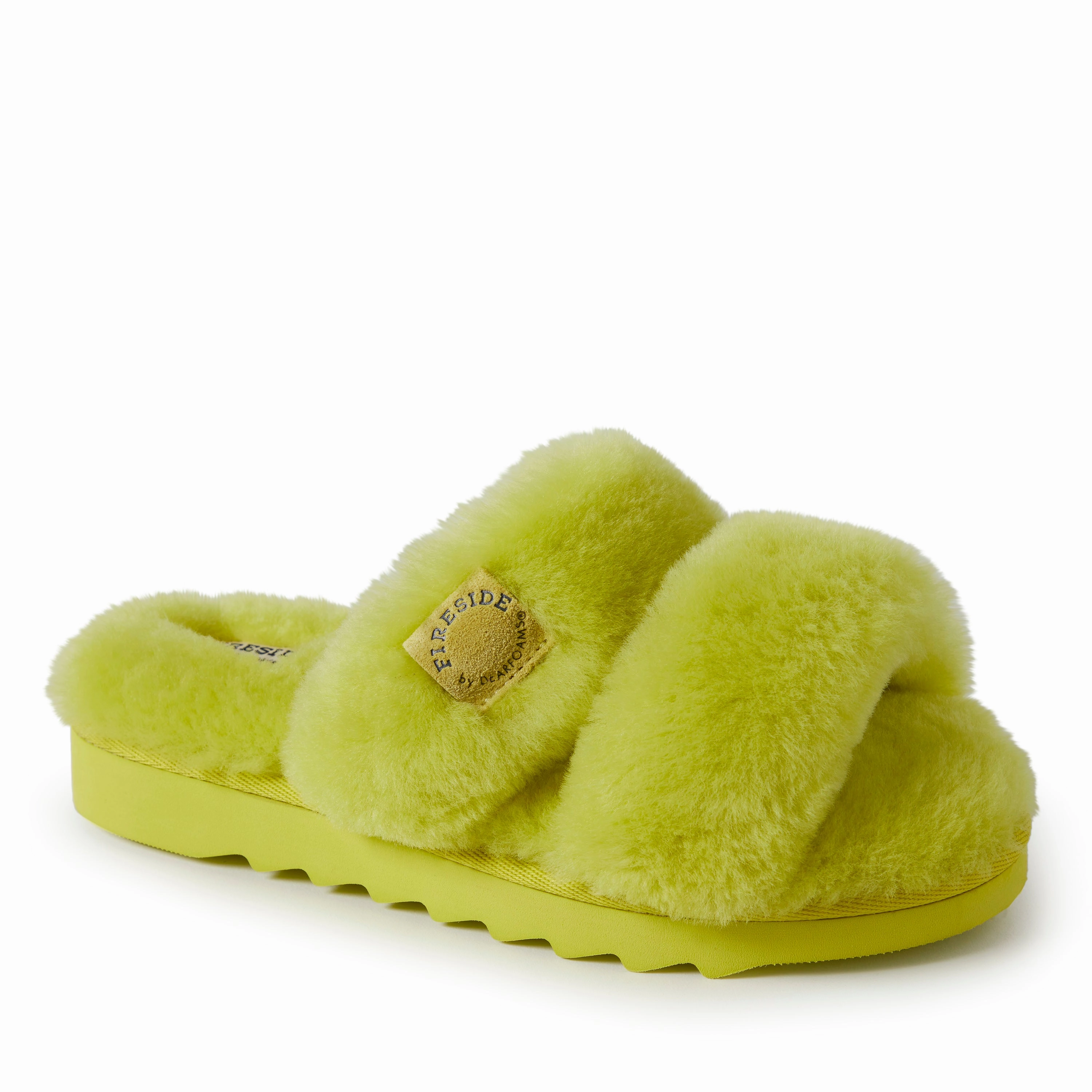 Dearfoams Womens Benalla Genuine Shearling Slide Slip Resistant Layer