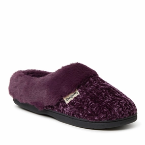 Smart Fit Easy Fit Dearfoams Womens Claire Cable Knit Chenille Clog Slipper