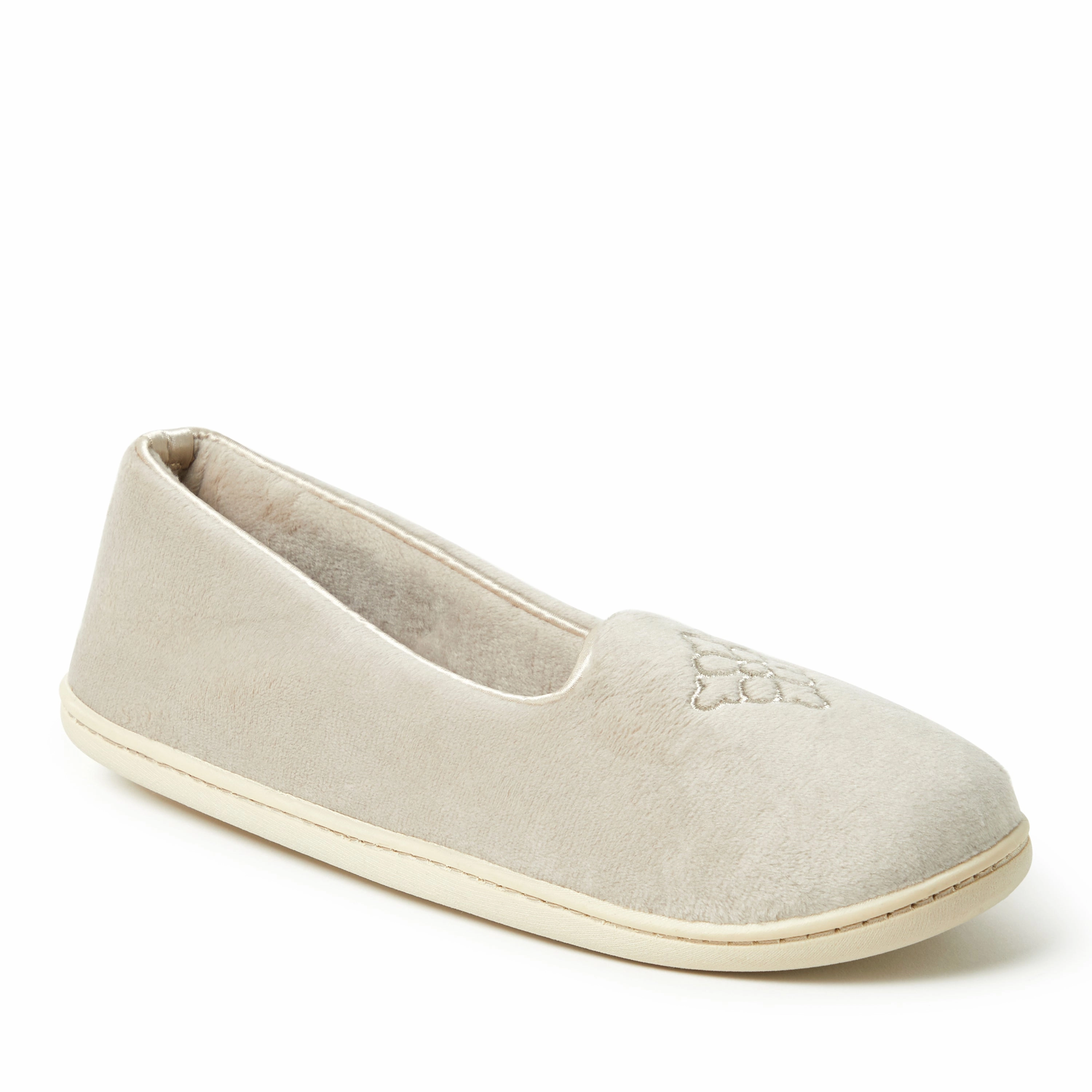 Sleek Comfort LeatherUpper Dearfoams Womens Rebecca Microfiber Velour Closed Back Slipper