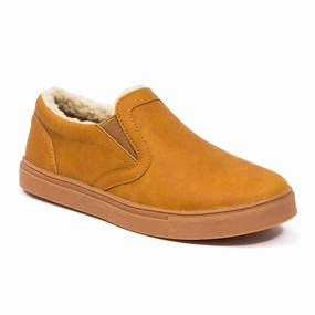 Deer Stags Tillard Jr. Sneakers Kids Dark Wheat Leather Slip On Shoes JOBB815 Roomy Feel Street Explorer