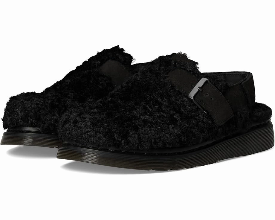 horror - themed running gear Dr. Martens Jorge II R31886001 Mules Men's  Black Faux Fur Lined JOBB1674