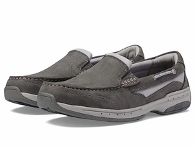elastic - band - feature shoes Dunham Captain Venetian CI8216-020 Men's  Gray Slip-On Boat Shoes JOBB1348