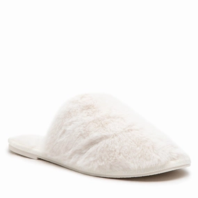 Michael Kors Frieda Womens  Mule White Faux Fur Slip-On Slippers JOBB1976 Quick Sandals Fit Chill Relax Fit
