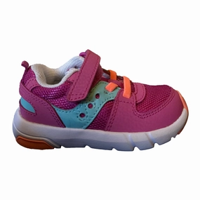 Saucony Girls Pink Sneakers Fashion Forward No Fuss Fit