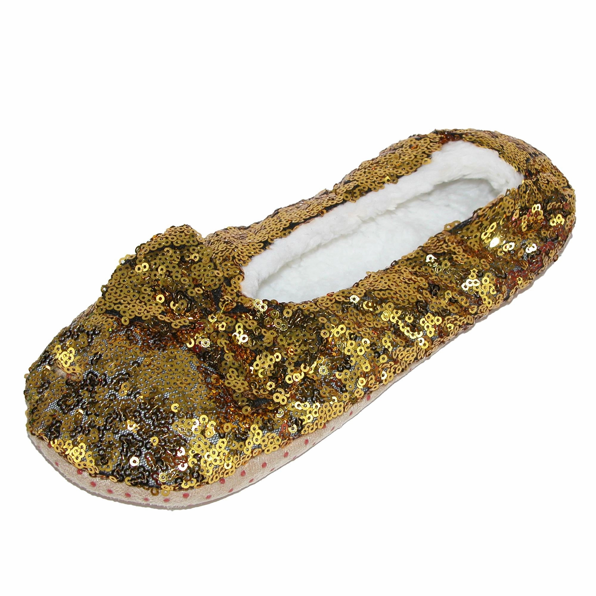 Women's Sequins Ballerina Slippers with Sherpa Fleece Lining Lightweight Fit Anti scratch
