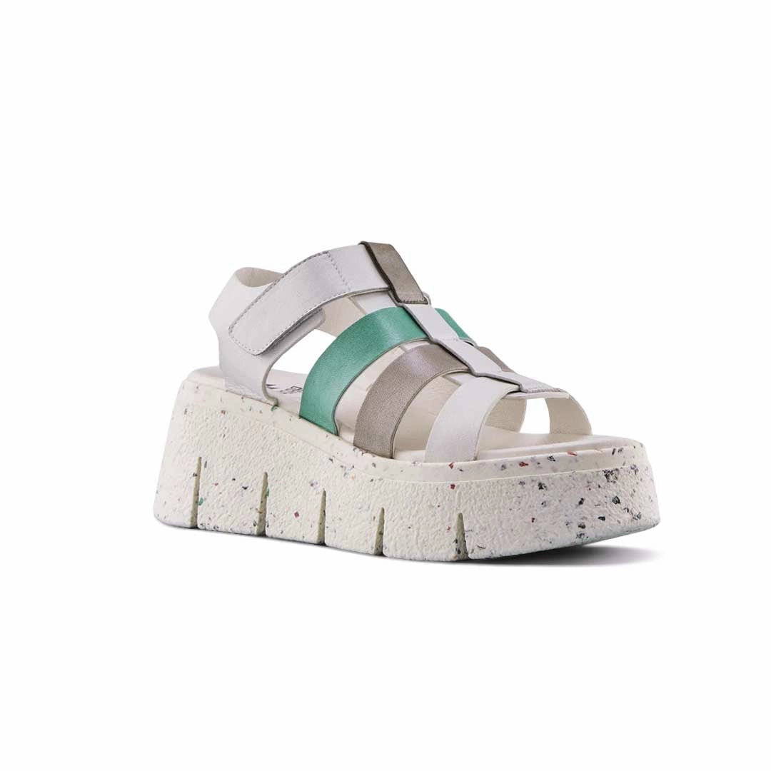 Stylish Casual Footwear Elastic Straps Cougar - Women's Antony Luxmotion Leather Wedge Sandals (ANTONY-ICE)