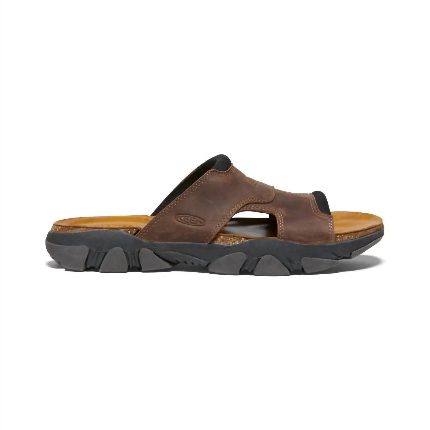 Closed Toe Slide On Men's Daytona Ii Slide Sandal In Bison/black