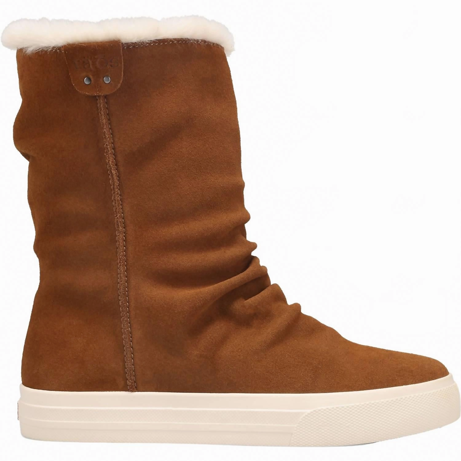 Sleek Outline Hard Ground Women's Cozy Chic Water-Resistant Suede Boots In Chestnut
