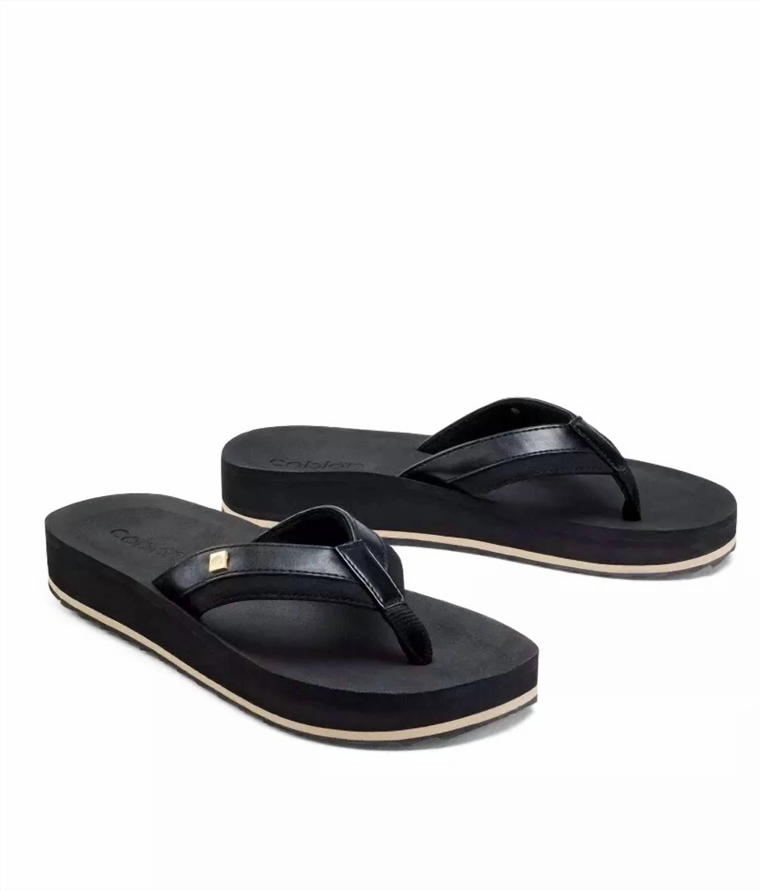 Reya Rise Flip Flops In Black Quick Beach Shoes All-Day Slides