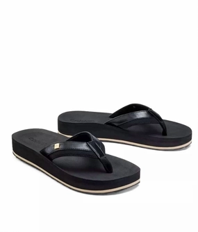 Reya Rise Flip Flops In Black Cushioned heel Quick Travel Fit