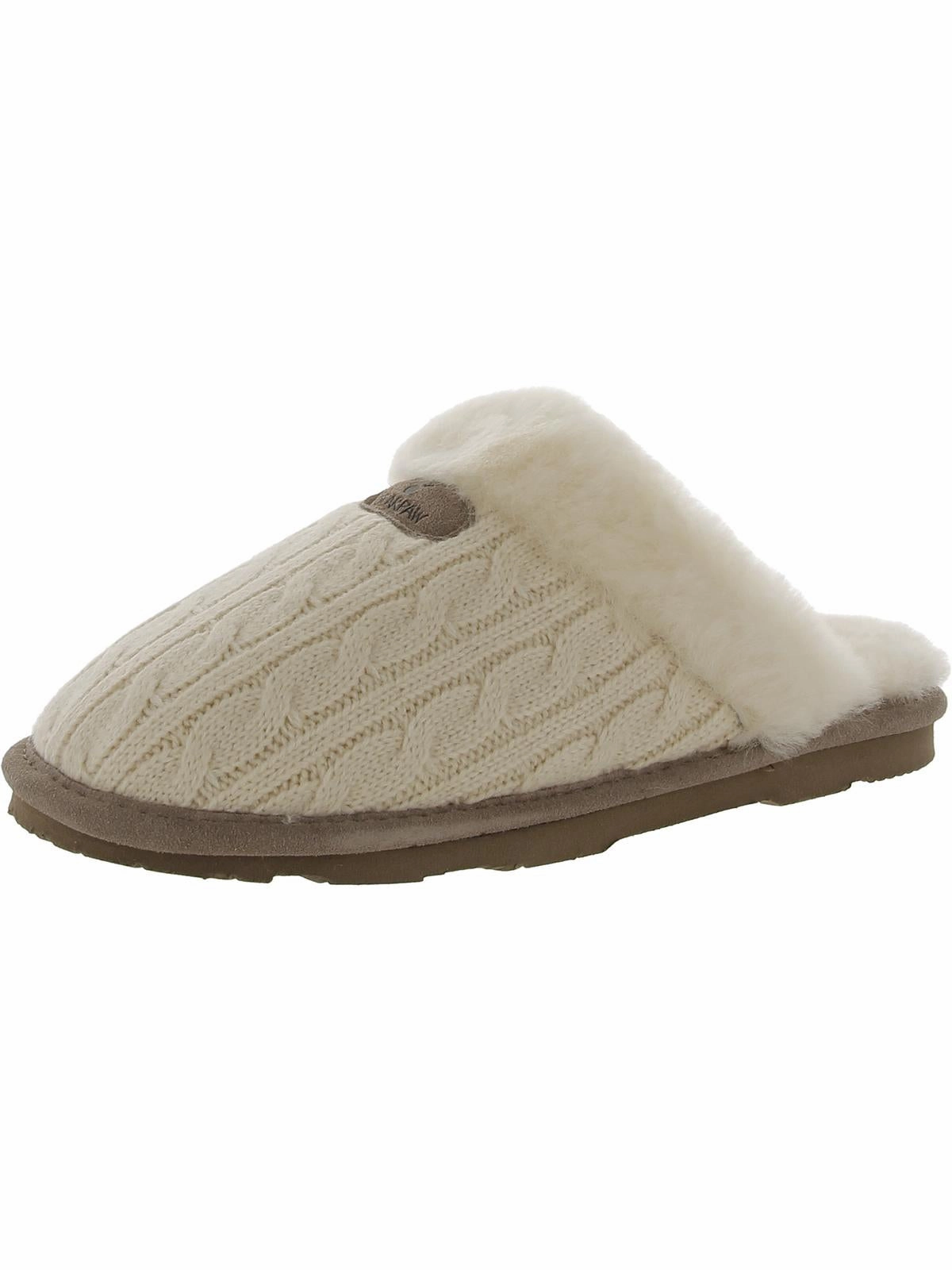 Effie Womens Boucle Sheepskin Mule Slippers Reinforced Sides Relaxed Beach Walk