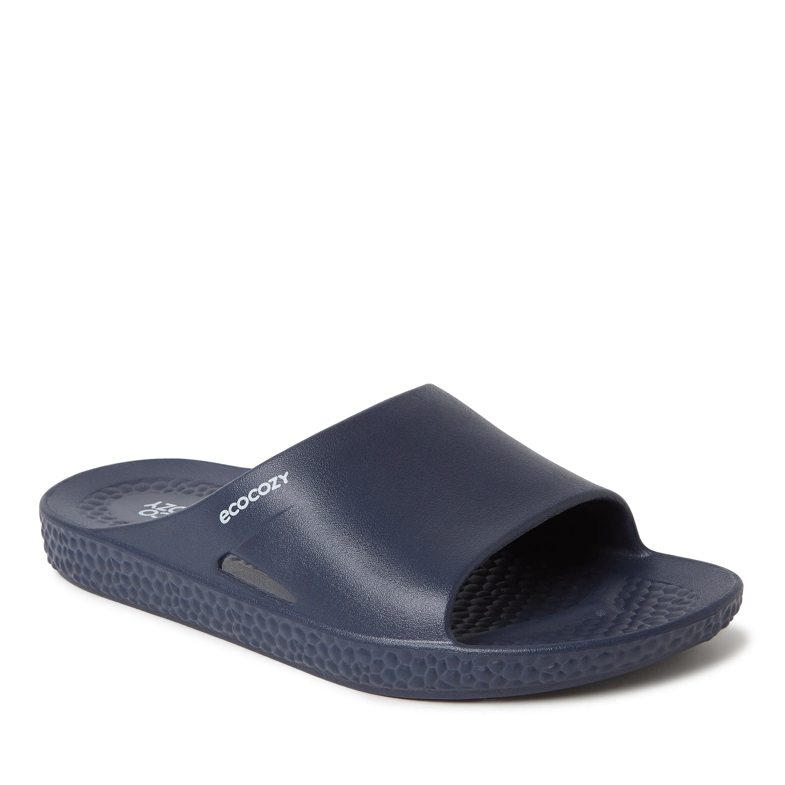 Dearfoams EcoCozy Men's Sustainable Comfort Slide Sandal Travel-Ready Comfort Footwear for Vacation