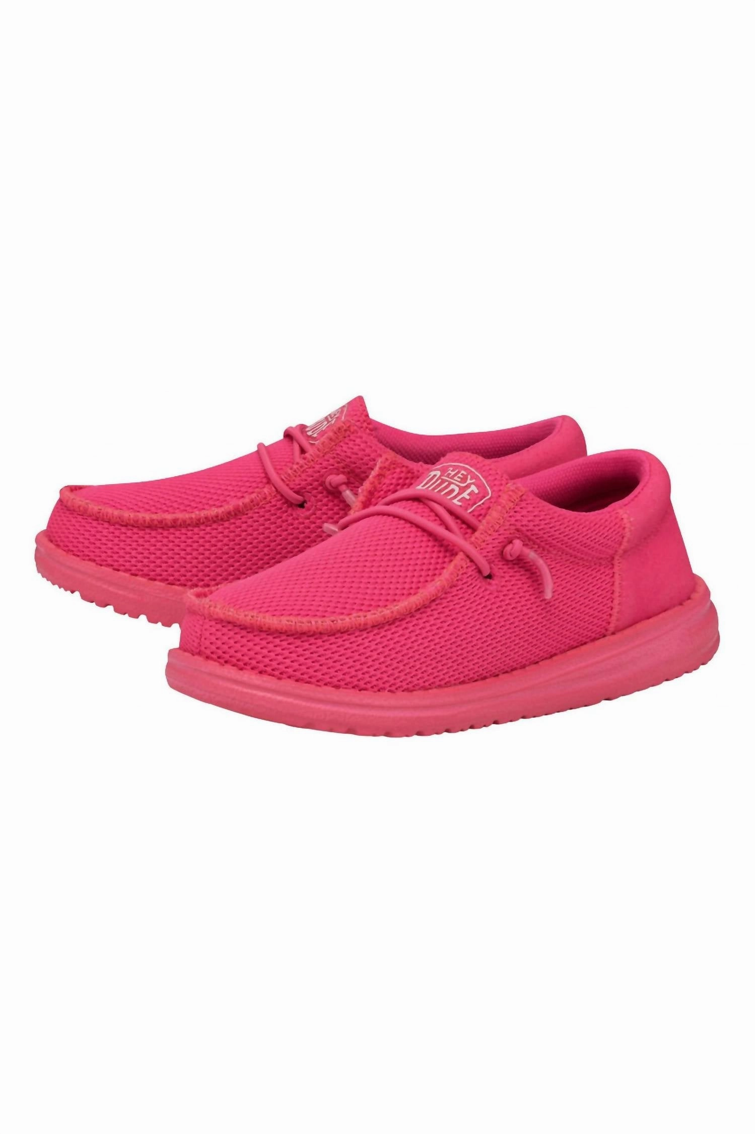 Fabric Upper Youth Wendy Funk Mono Shoes In Electric Pink