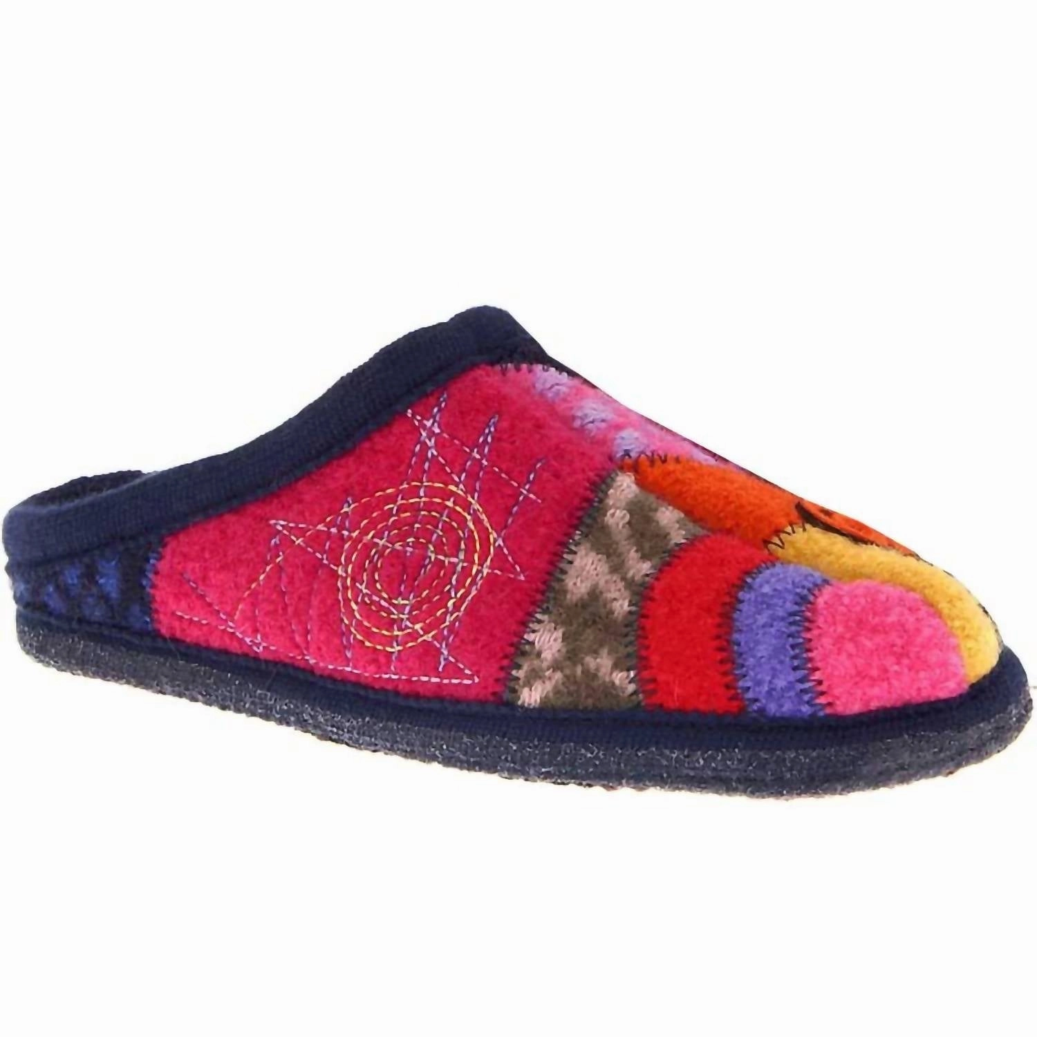 Women's Boiled Wool Slipper In Crazy Strawberry Soft Step-On Sandals