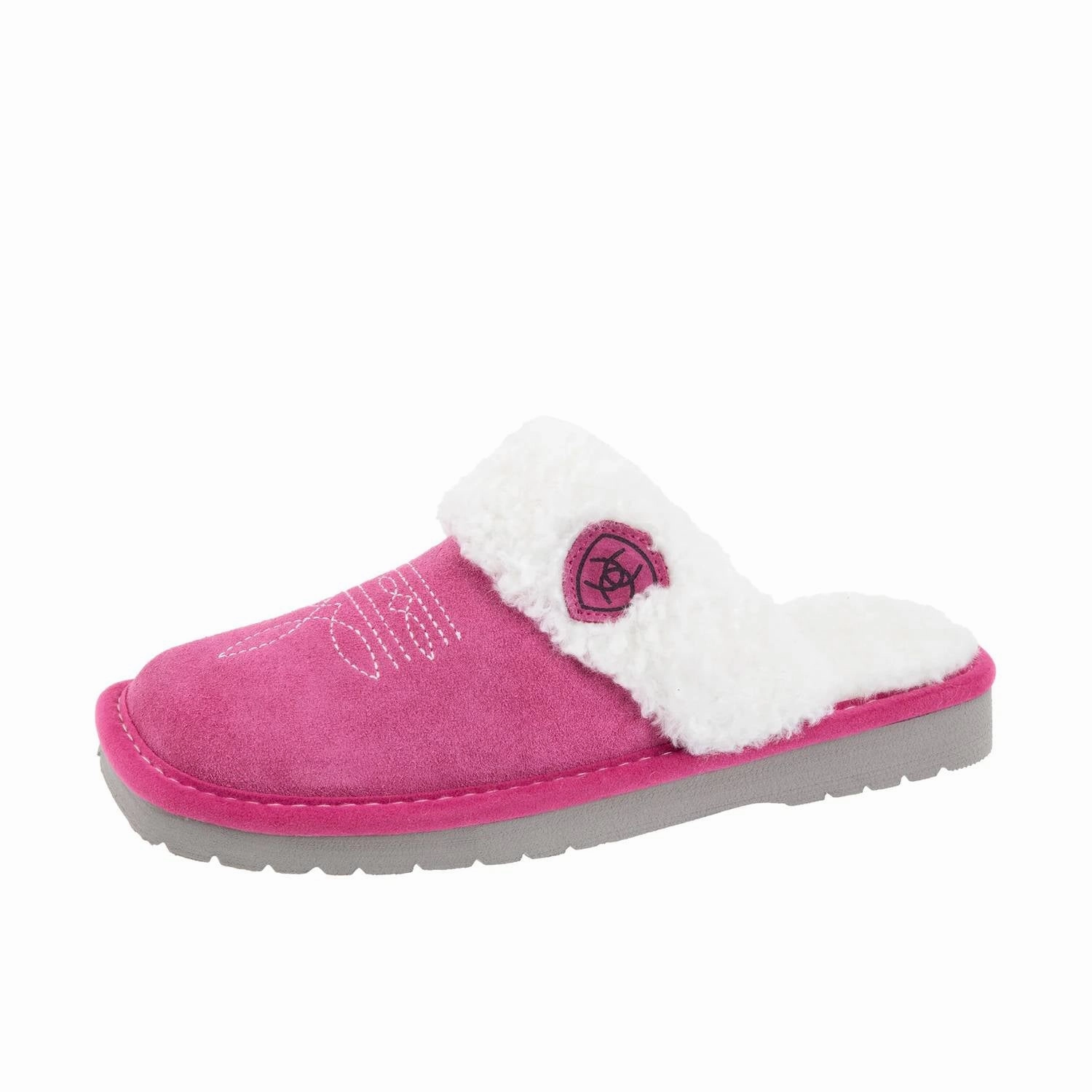 Comfort Fit Design Comfortable Arch Women's Jackie Square Toe Suede Slipper In Very Berry Pink