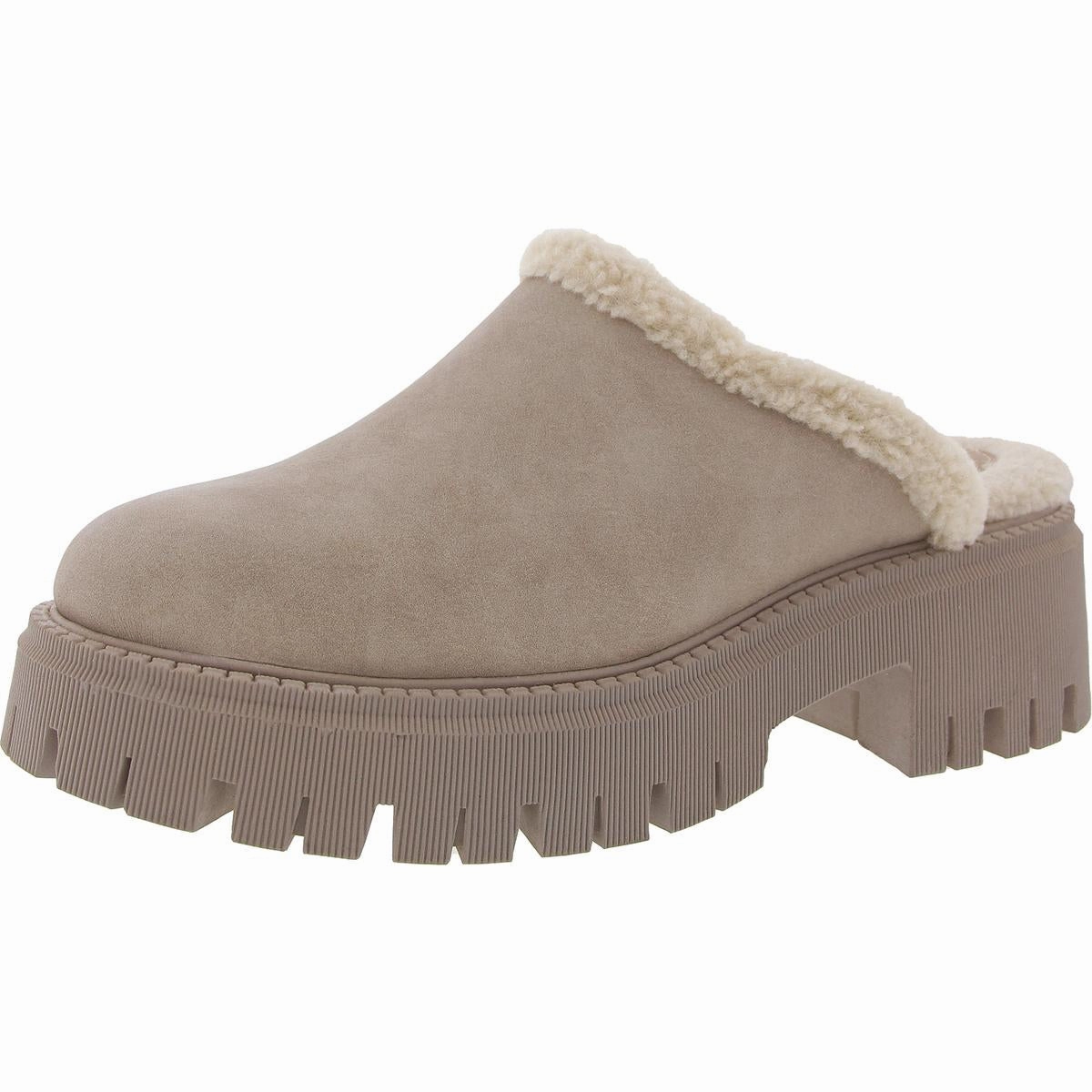 Gracelyn Womens Faux Leather Platform Loafer Slippers Comfortable Insole Relax Foot Step