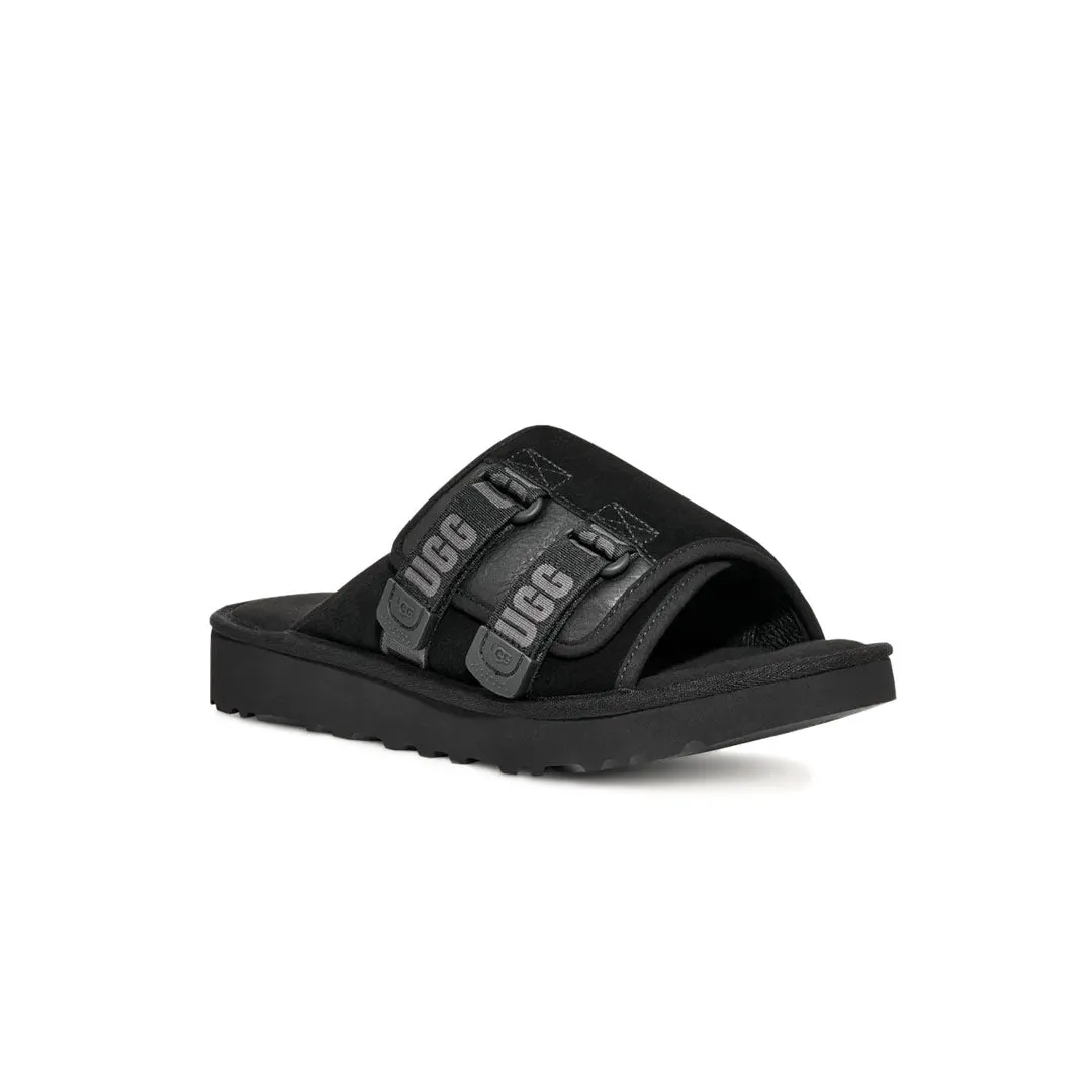 Comfortable Travel Shoes Wide Straps UGG? - Men's Goldencoast Strap Slides (1142730-BLK)
