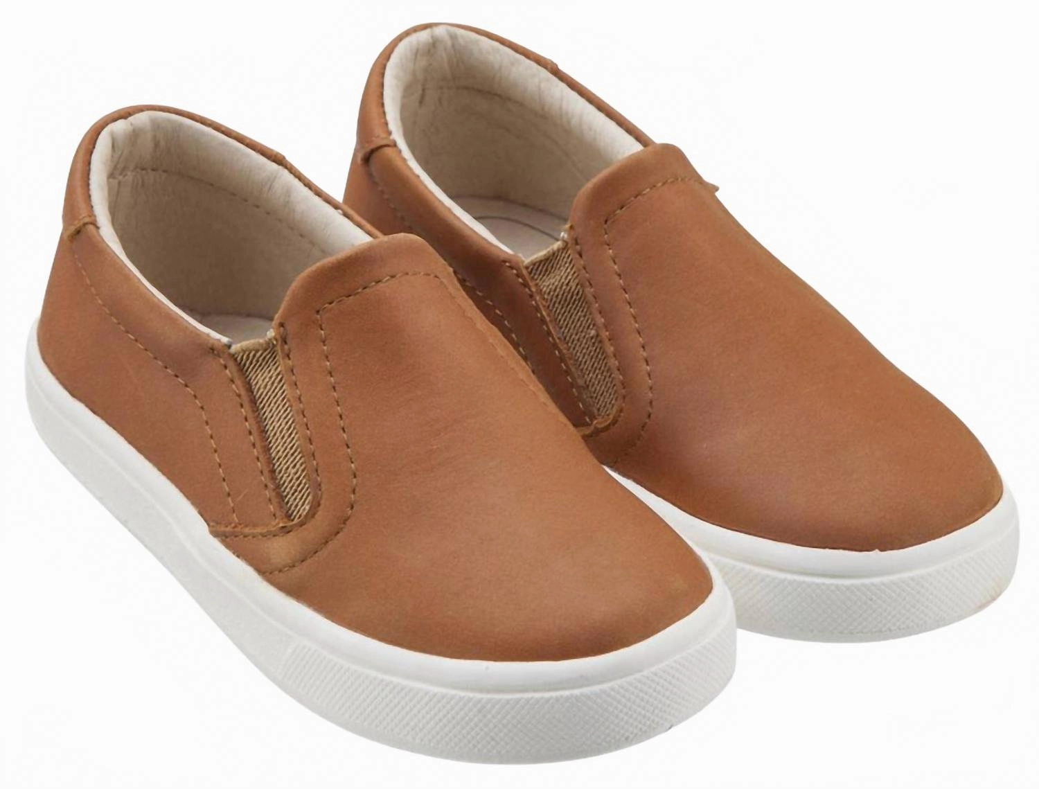 Street Friendly Kids Hoff Leather Slip On Sneaker Shoe In Tan