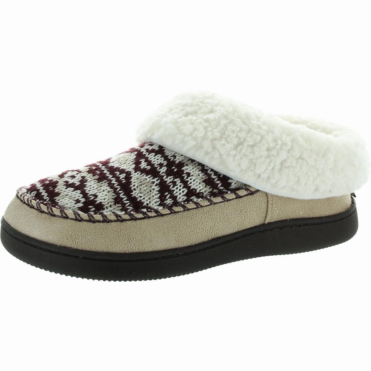 MINERVA Womens Faux Fur Lined Faux Fur Moccasin Slippers Slip Resistant