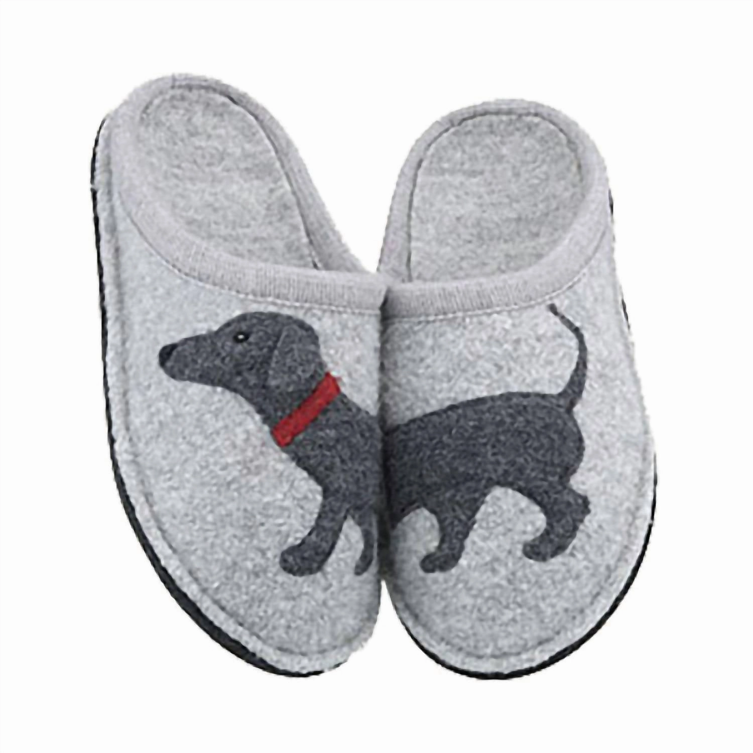 Women's Doggy Boiled Wool Slipper In Silver Grey Relax Step