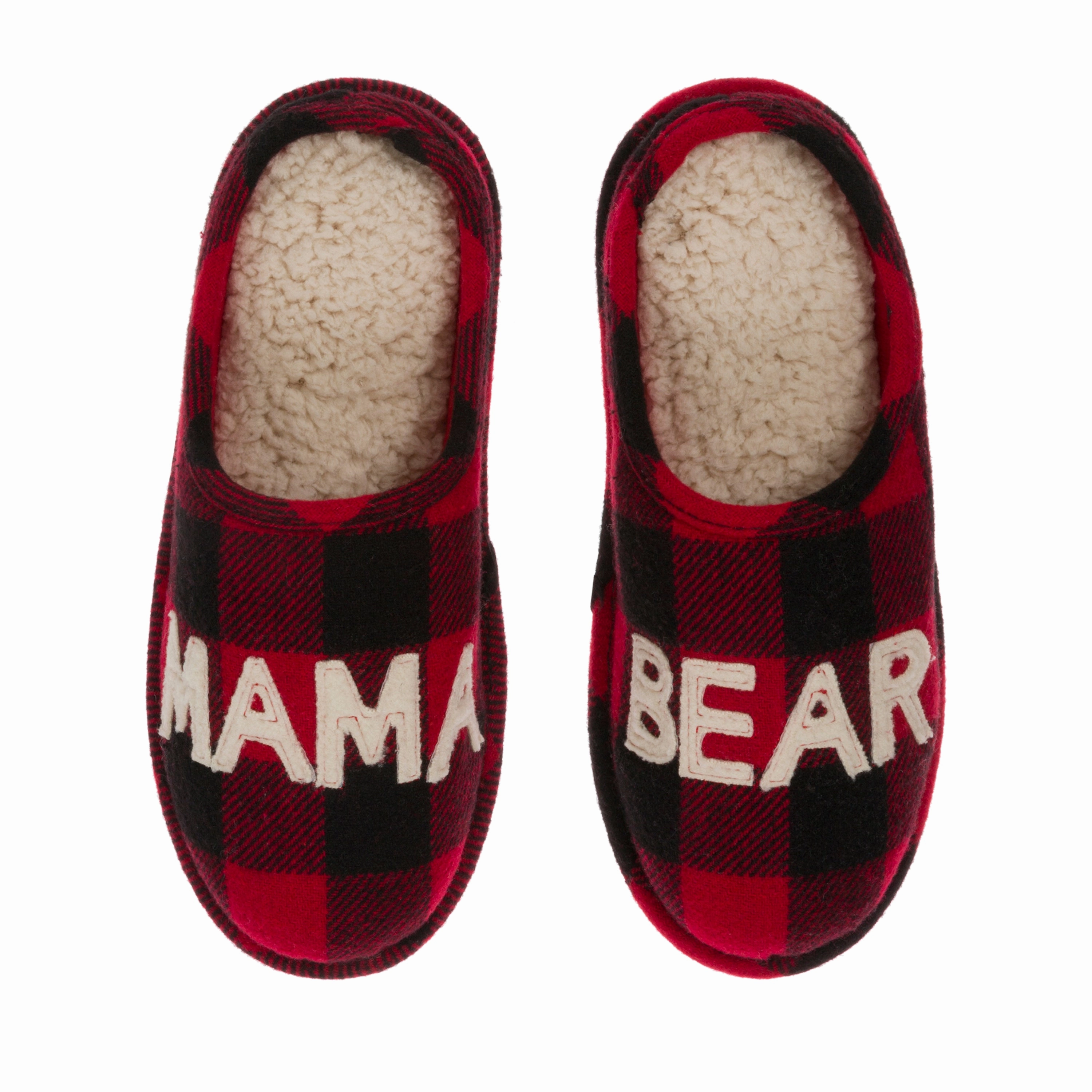 RemovableInsole Dearfoams Women's Buffalo Check Mama Bear Clog Slippers