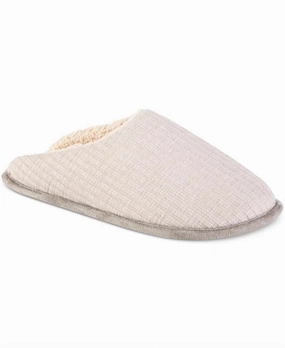 Comfortable Adaptability Women's Fine Guage Rib Knit Scuff Slippers In Light Grey