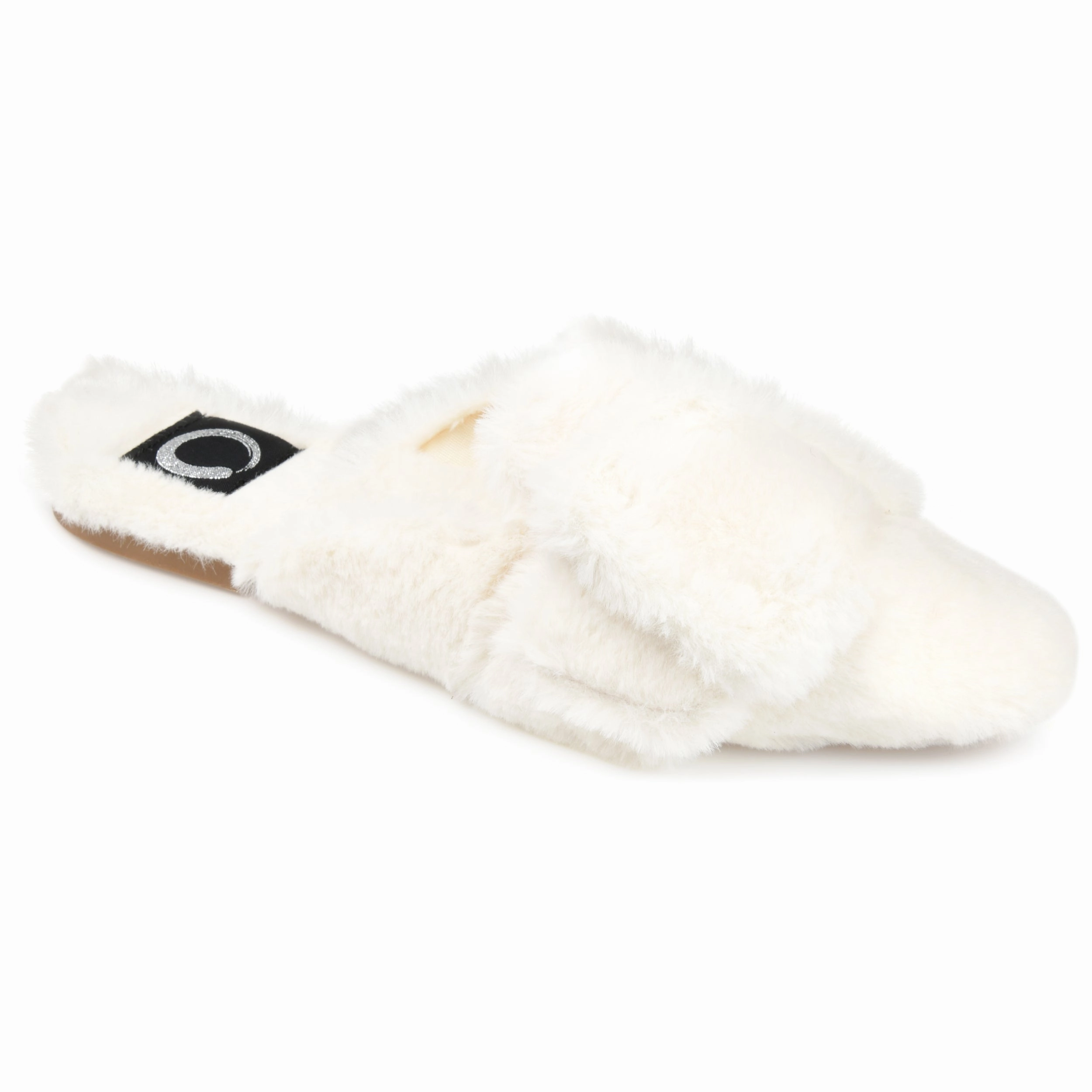 Journee Collection Women's Faux Fur Eara Slipper Anti Slip Edge High Efficiency