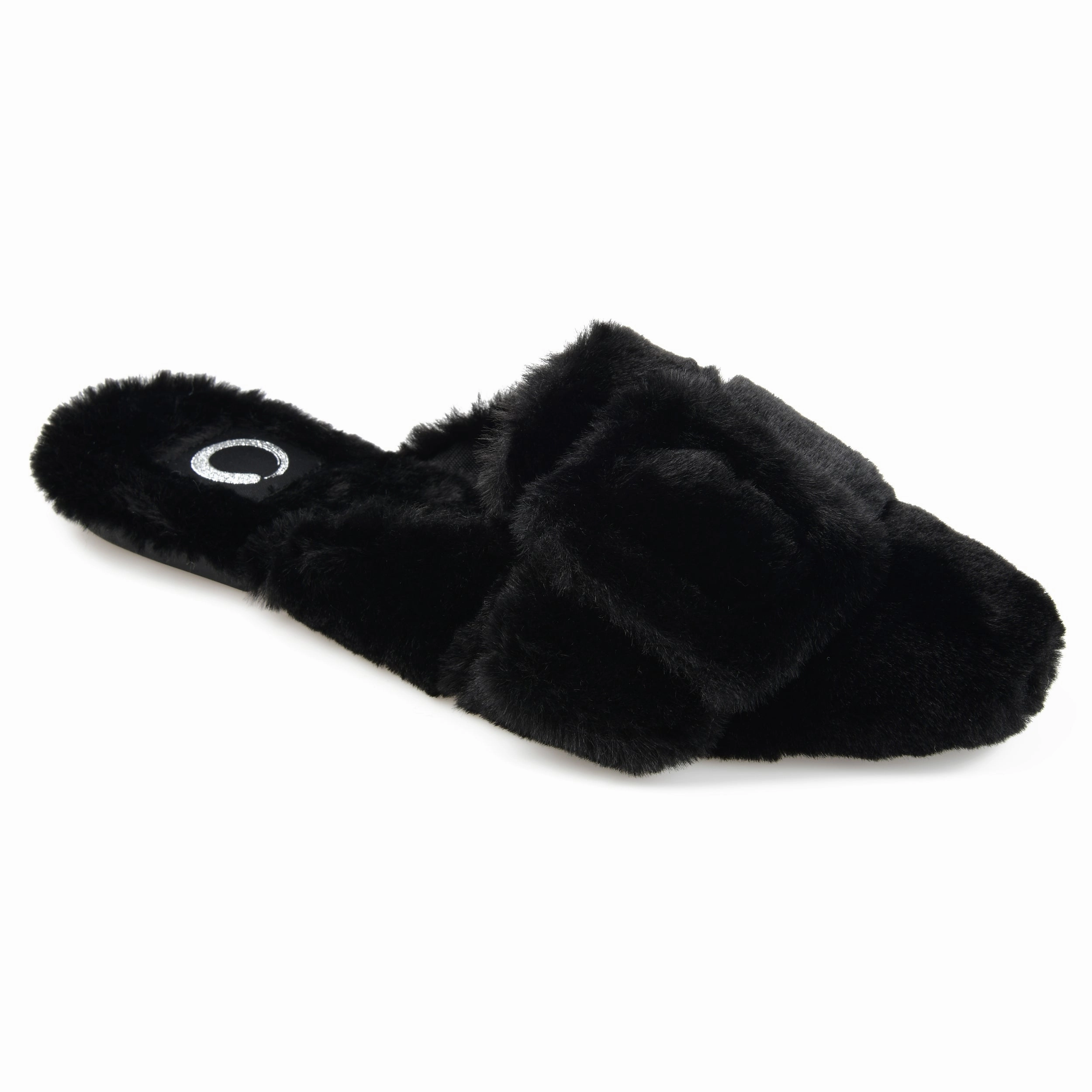 Journee Collection Women's Faux Fur Eara Slipper buckle Casual Wear