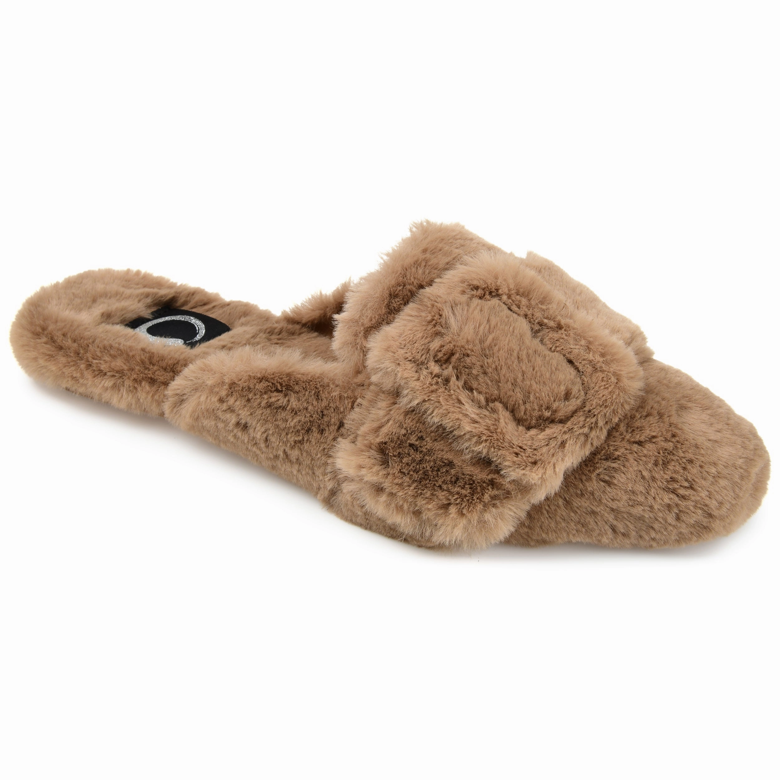 Comfortable Grip Sporty Design Journee Collection Women's Faux Fur Eara Slipper