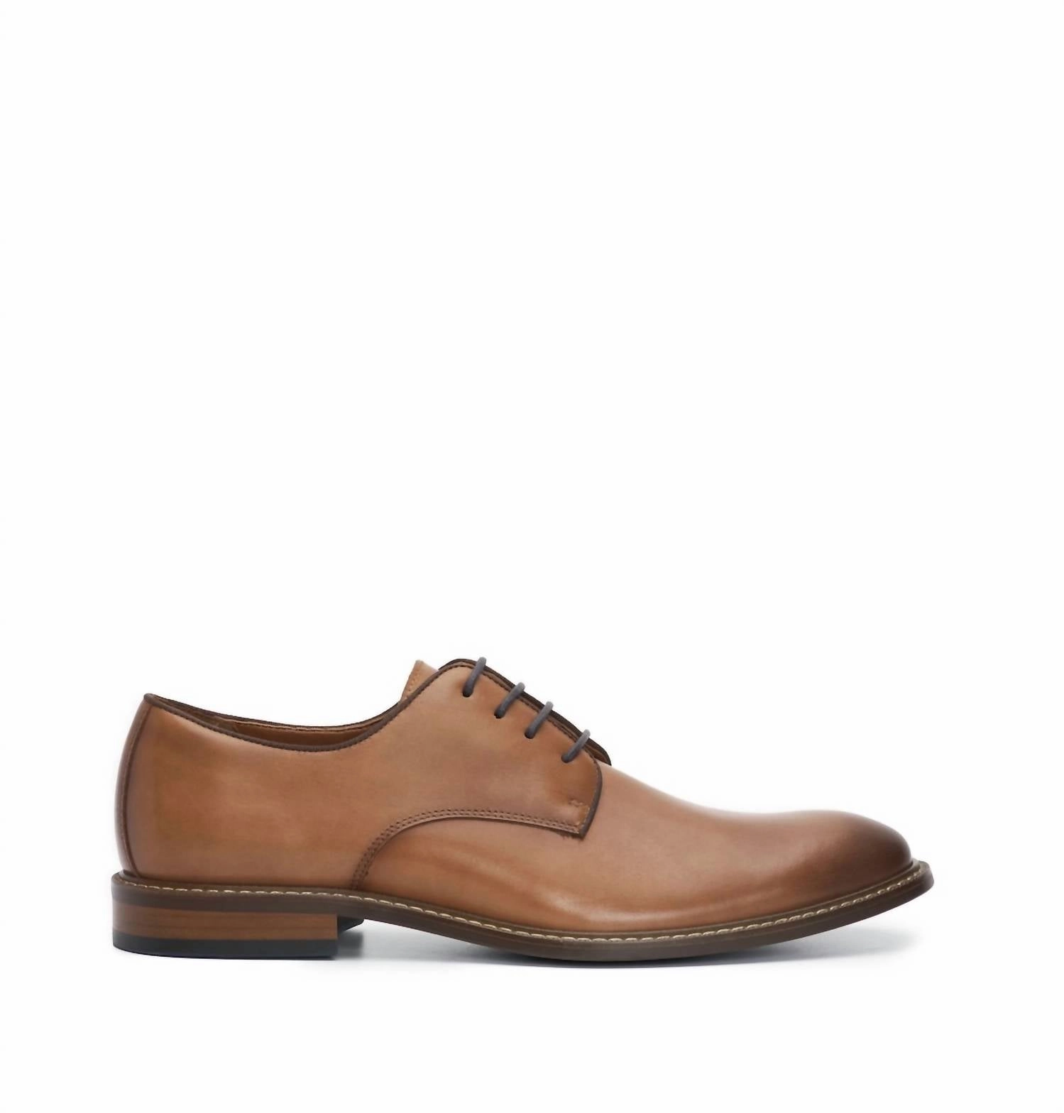 High Quality Oxfords Elegant Lace-up Shoes Men's Lyre Derby Shoes In Cognac