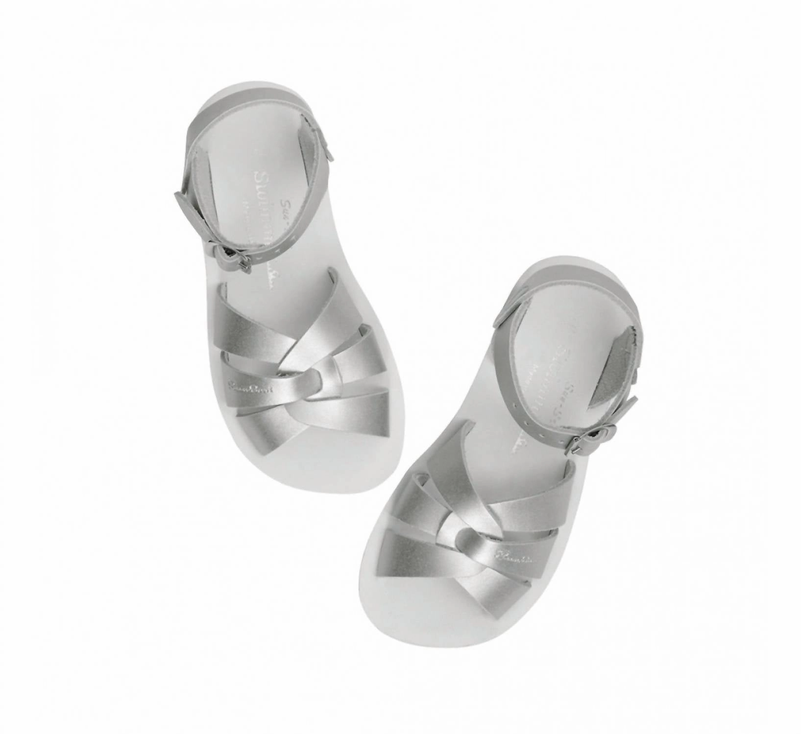 Espadrille Style Breath Mesh Kid's Swimmer Salt Water Sandals In Silver