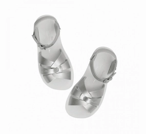 Espadrille Style Breath Mesh Kid's Swimmer Salt Water Sandals In Silver
