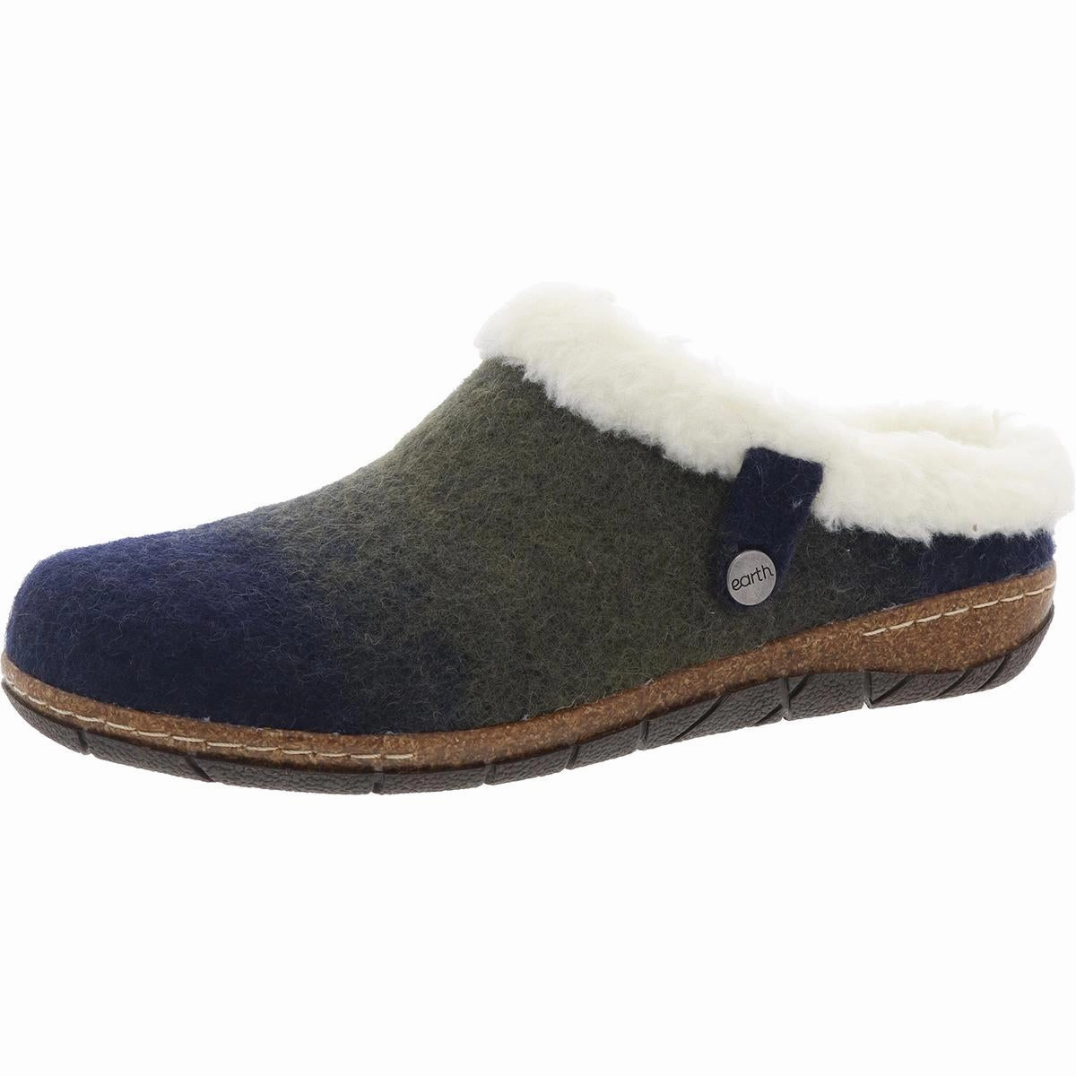 Canvas Elena Womens Solid Faux Fur Slide Slippers