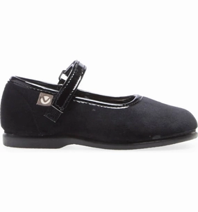 Girls Mary Jane Alba Velvet Shoes In Black Premium Material Comfortable Feel