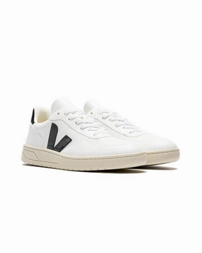 Casual Use discounted shoes Veja V-10 VX0702901B Sneaker Men's White Black Leather Comfort Casual Shoes