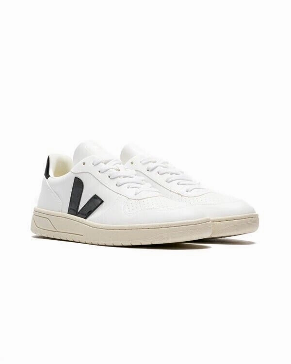 Veja V-10 VX0702901B Sneaker Men's White Black Leather Comfort Casual Shoes cartoon - themed running shoes