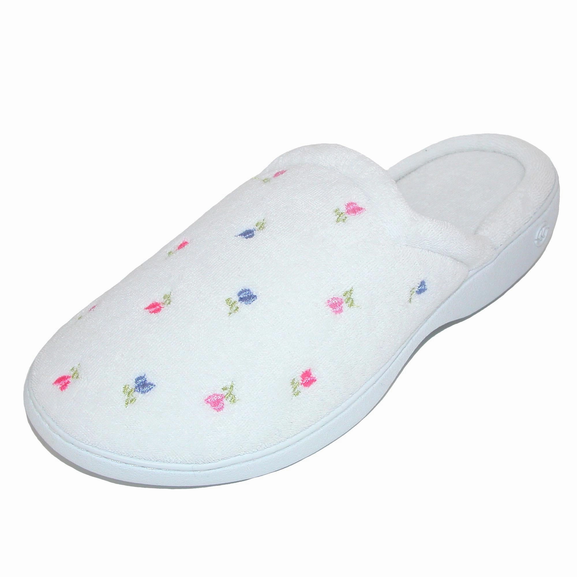 Women's Extra Small Terry Embroidered Clog Slippers Slip Walk Comfortable foot fit