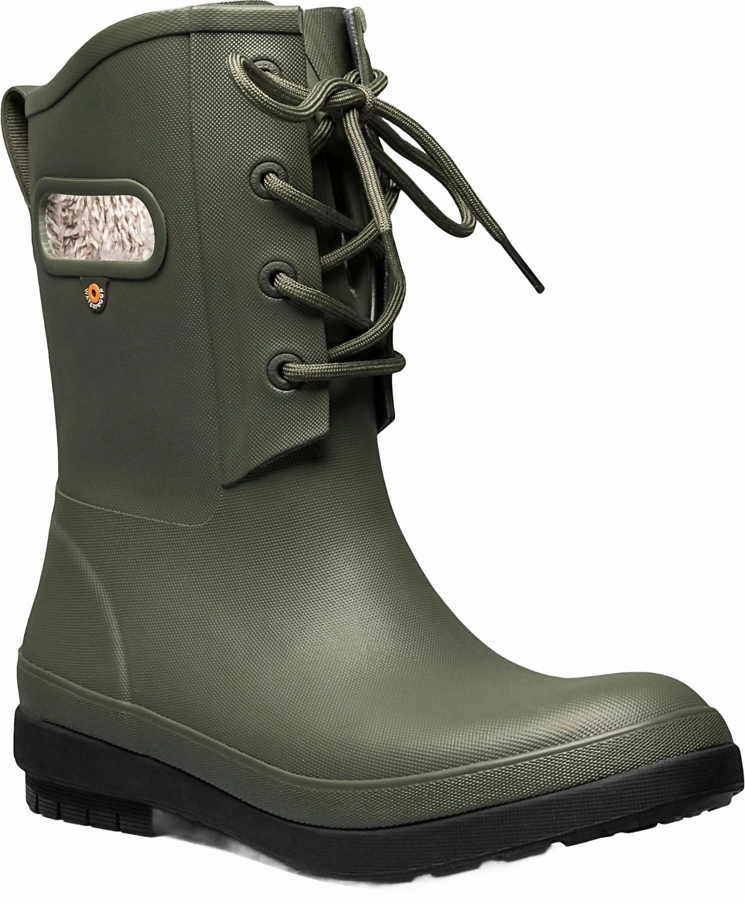 Women's Plush Lined Amanda Boots In Dark Green Comfortable Stability Thermal Core Outdoor Explorer